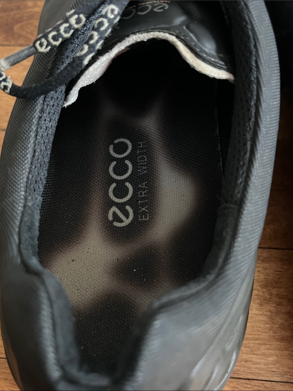 ECCO Natural Motion Hydromax Golf Shoes Black Leather Soft Spike Cleats - Picture 9 of 14